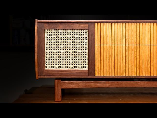 This is cutting edge woodworking | Media cabinet