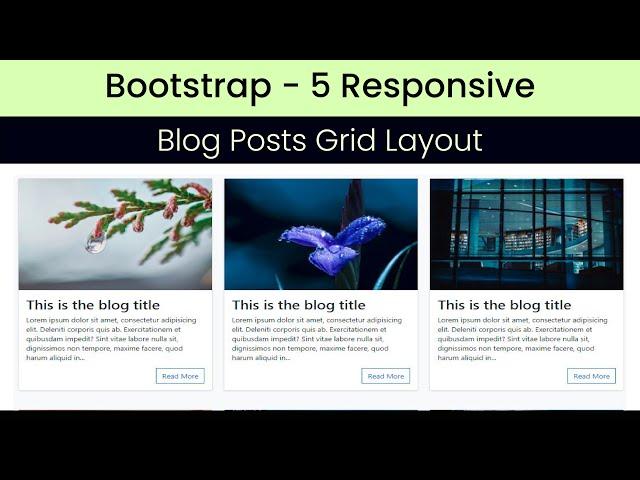 Bootstrap 5 - Responsive Blog Posts Grid Layout