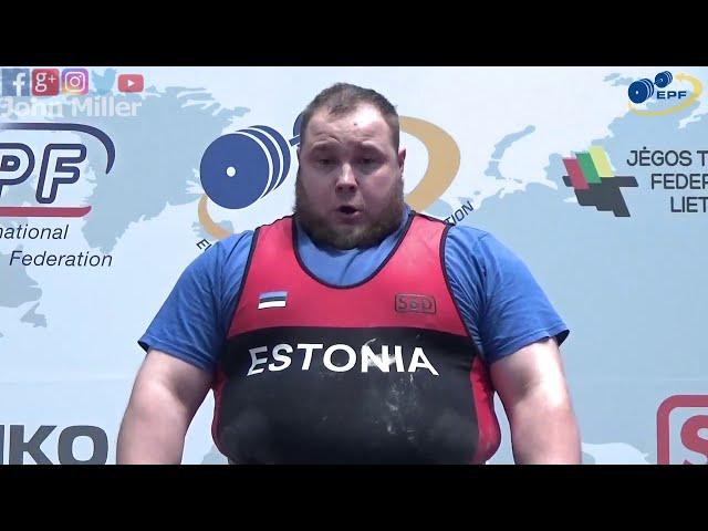 Siim Rast - 1st Place 945kg Total - 120+kg Class 2019 EPF Classic Open