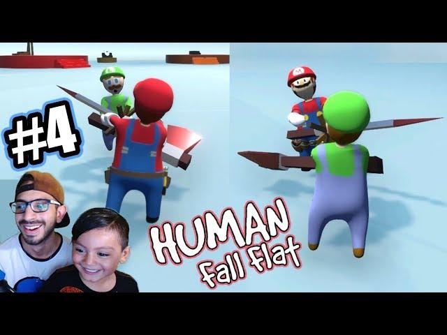 Mario vs Luigi en Mundo de Plastilina | Luchas en Human Fall Flat | Juegos Karim Juega