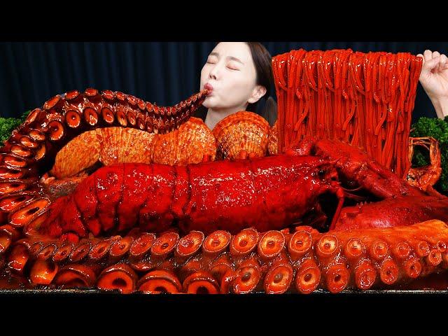 [Mukbang ASMR] Giant Octopus Legs Lobster Stir-Fried Jjamppong Noodles Seafood Boil Recipe Ssoyoung