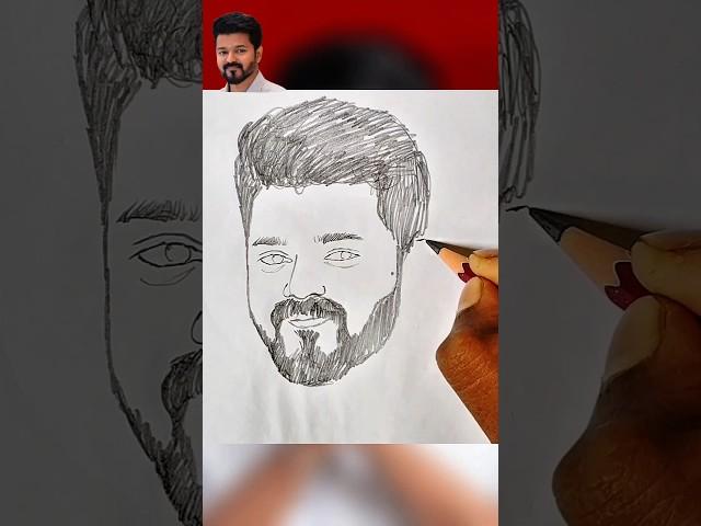 TVK Vijay drawing #trending #shorts #oviyanravi #art #drawing #vijay