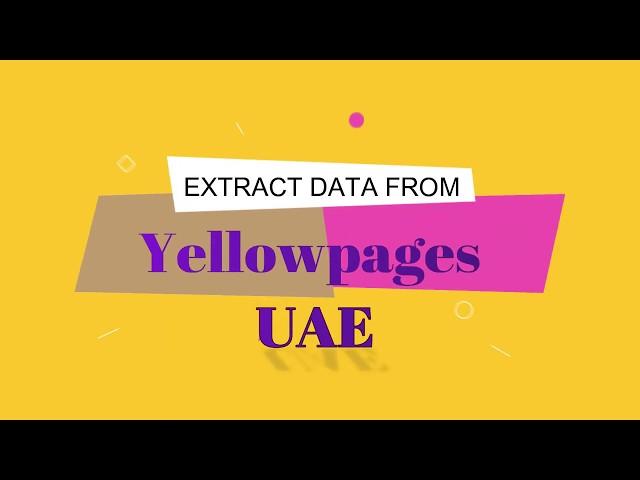 Yellowpages UAE Data (emails & phones) Extractor