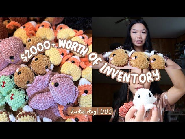 studio vlog| crochet market prep  Halloween Edition 