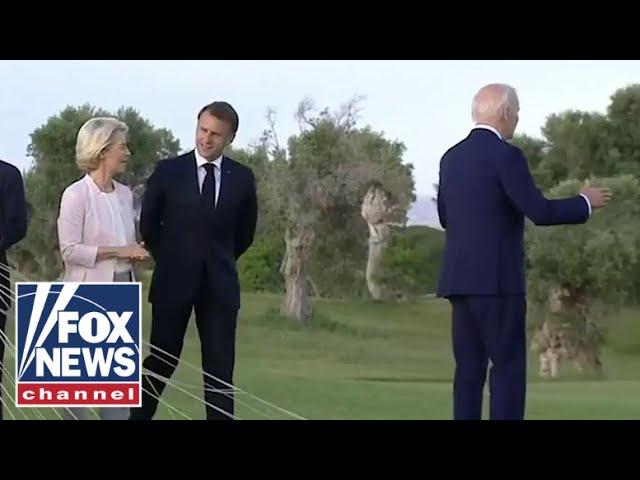 Ingraham: The world watches Biden wander off in Italian field