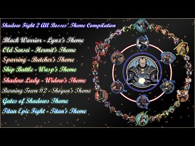 Shadow Fight 2 All Bosses' Themes Compilation \|/ 𝐋𝐢𝐧𝐝 𝐄𝐫𝐞𝐛𝐫𝐨𝐬 \|/