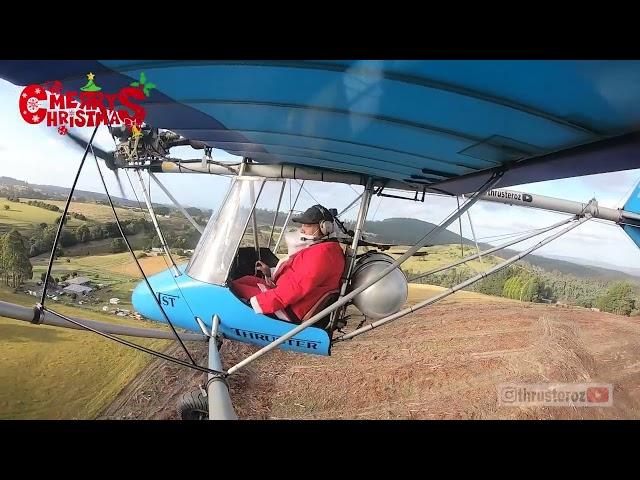 Santa takes to the sky! The fat man gets some air time before the big day in a Thruster Ultralight.