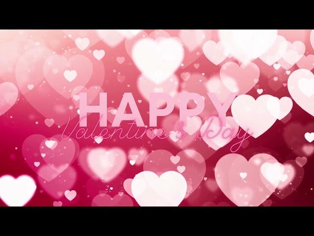 2 Hour Happy Valentine's Day Background Video with Music in Pink Hearts Backdrop