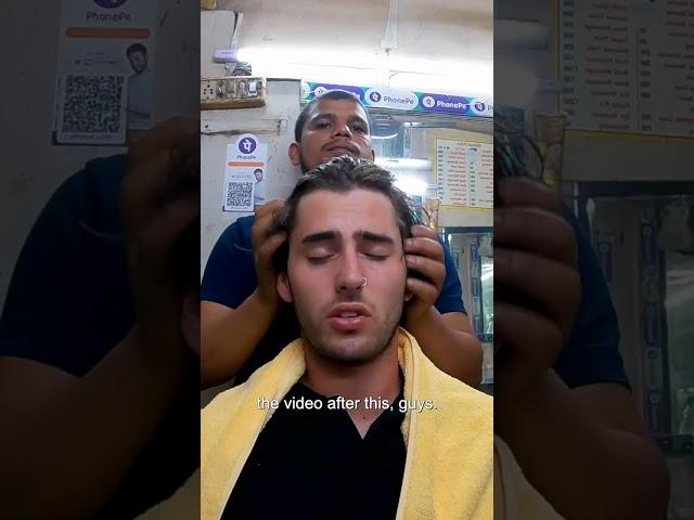 Luke Damant gets $2 head massage in Delhi, India  #shorts