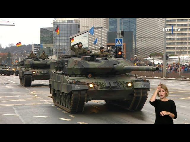 Große Parade der NATO in Litauen - Deutsches Kontingent (Leopard 2, Marder, Boxer, Puma) 25.11.2023