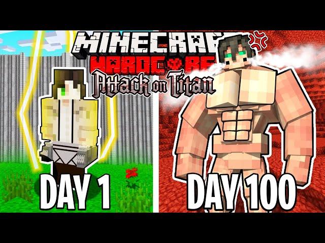 I Survived 100 Days as the ATTACK TITAN in Minecraft...