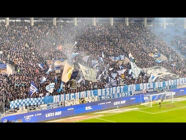 Atmosphere Karslruher SC Fans after Winning against Jahn Regensburg at BBBank Wildpark