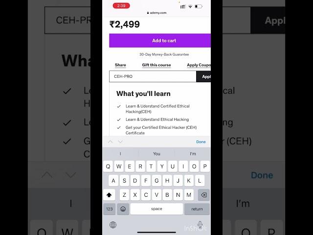 Free Ethical Hacking Course on Udemy lifetime access #ceh #viralshorts #cybersecurity