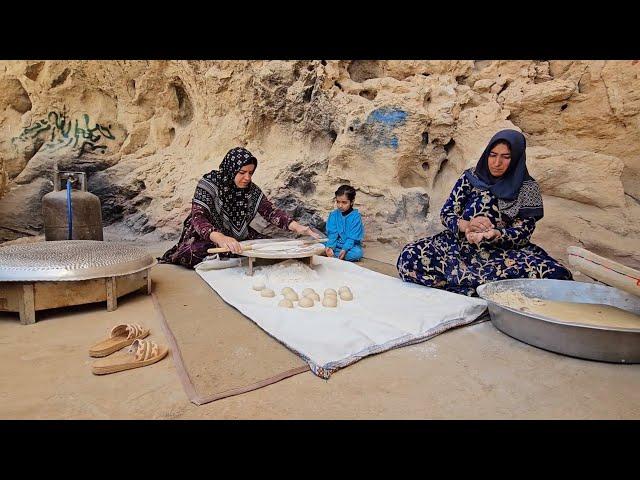 🪨 Amazing Cave Bread Baking Challenge!: A unique experience of nomadic life