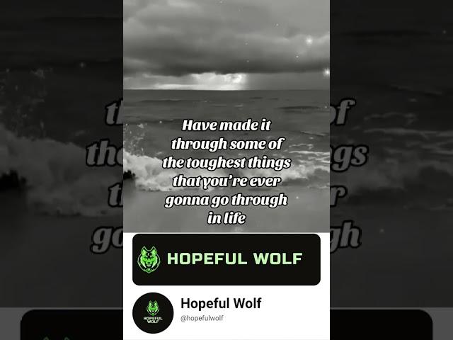 Everything is gonna be okay 2 #hopefulwolf