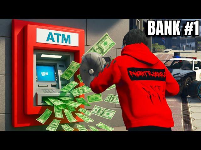 Running From Cops After Bank Robbery in GTA 5 RP