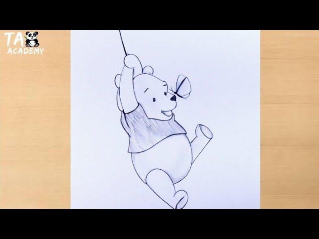 How to draw flying pooh with butterfly pencildrawing scenery‎@Taposhi arts Academy