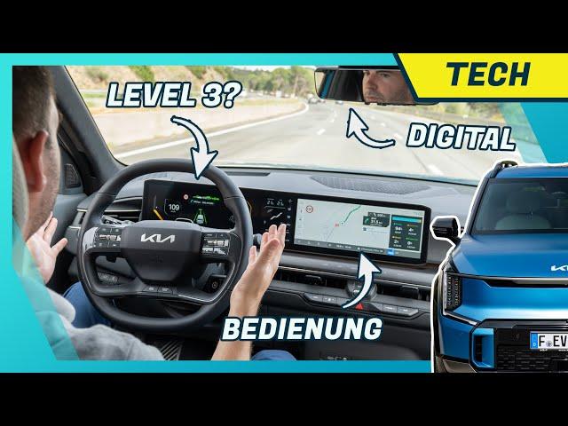 Kia EV9: Technik-Details und Assistenzsysteme im Test: Highway Drive Assist, Display & Bedienung