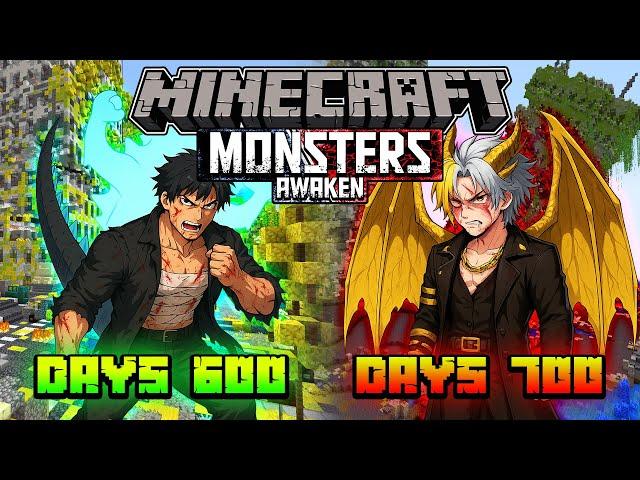 จะเกิดอะไรขึ้น!!เอาชีวิตรอด 700 วันในโลกไคจูยึดครอบโลก| Minecraft 100days