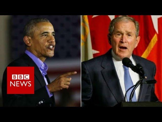 Former Presidents Obama and Bush decry Trump era politics - BBC News