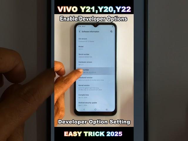 How to Use Developer Option in Vivo Y21 ,Y20 ,Y22 Developer Options Settings not showing 2025