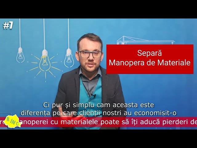 De ce trebuie sa separi manopera de materiale? - Realitatea in Constructii