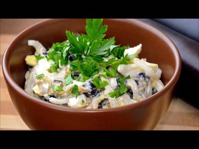 Eggplant, onion and egg salad (Eggplant tastes like mushrooms)  Maryana Recipe (+Eng. Sub.)