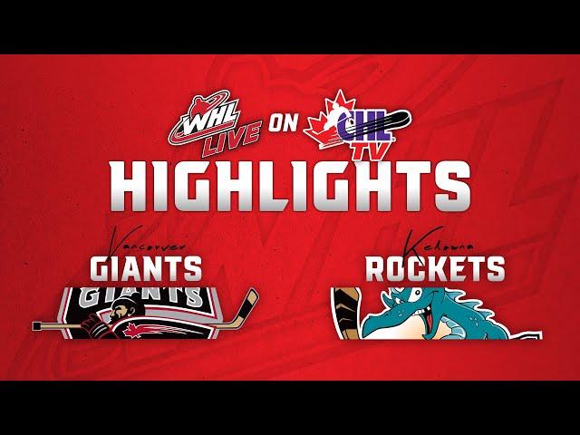 Vancouver Giants at Kelowna Rockets 11/22 | WHL Highlights 2024-25