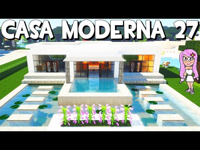 CÓMO HACER UNA CASA MODERNA EN MINECRAFT 27 PEQUEÑA Y FÁCIL | 1 SOLA PLANTA CON PISCINA