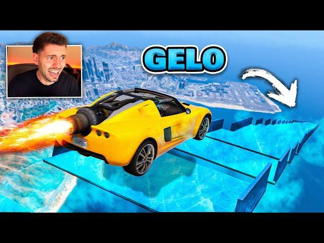 GTA V: com gelo! (VAI E VOLTA na pista mais SEM FREIO)