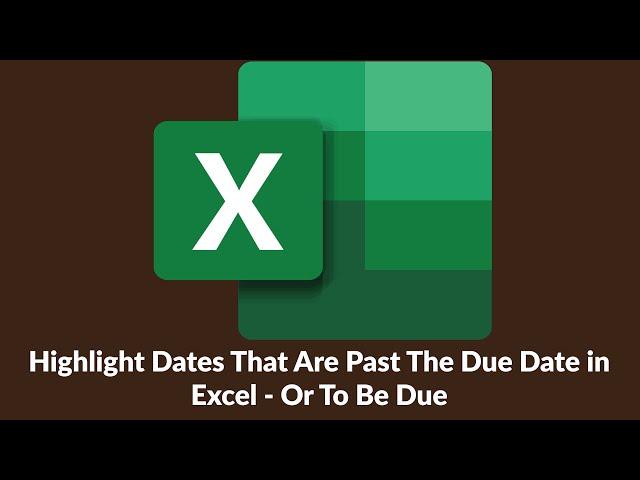 Highlight Dates That Are Past The Due Date in Excel or About To Be Due #tutorial #excel #exceltips