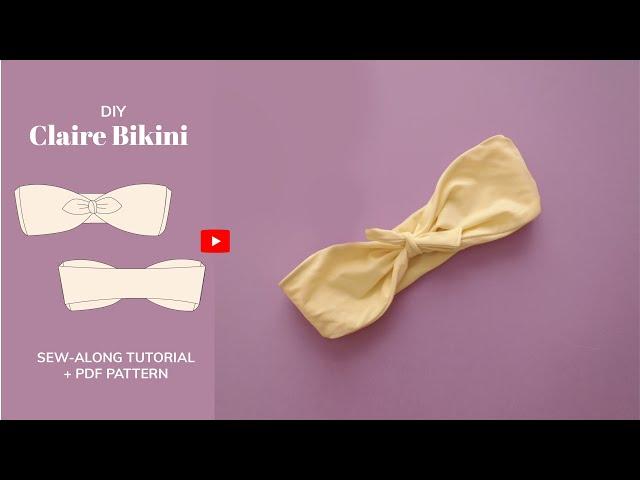 DIY Claire Tie Bandeau Bikini Top Pattern Sew-along Tutorial - tintofmintPATTERNS