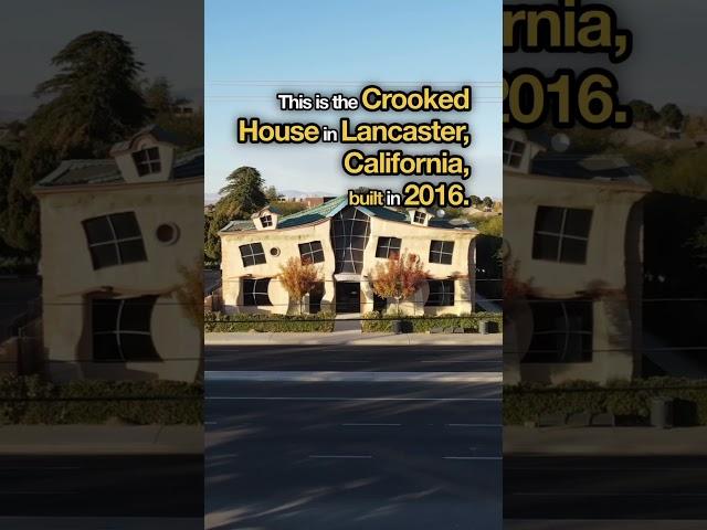 No, your screen is not glitching—this is the Crooked House in Lancaster, California! 