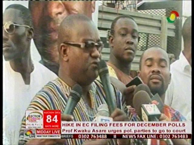 Prof. Kwaku Asare blames parliament for increase in EC filing fees -13/9/2016