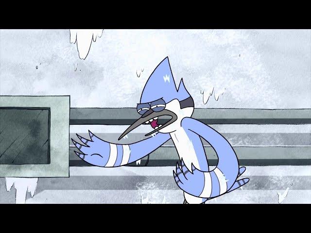 Regular Show - Mordecai And Rigby Stuck In The Meat Locker