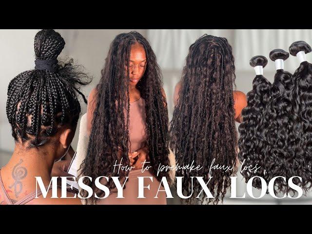 How you Pre-make Faux Locs with Human Hair curls + How to Install