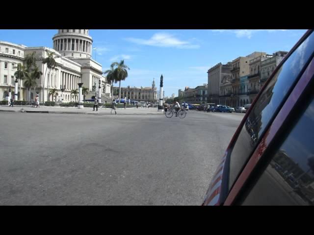 Taxi journey past El Capitolio - Havana, Cuba