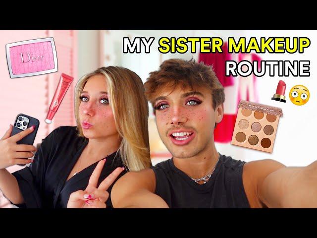 following my sister's makeup routine