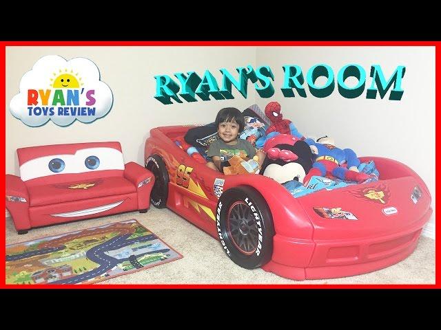 Ryan's Room Tour Disney Pixar Cars Lightning McQueen Theme Bedroom