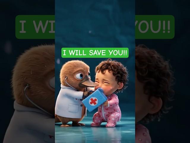 Doctor Platypus: Rainy Night Rescue | HEARTBREAKING but Beautiful 🩺   #babyplatypus #animation #cute