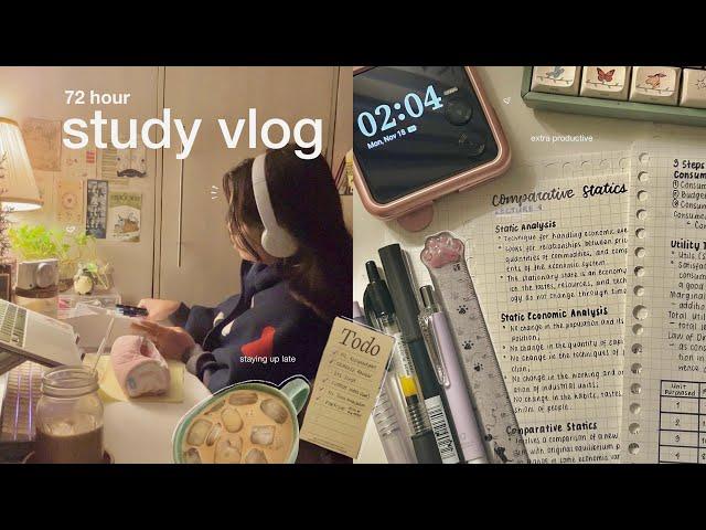 productive uni vlog  72 hours, staying up late, note-taking ft. lots of coffee