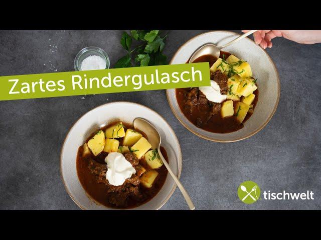 Rindergulasch Perfektion: Mit Paprika & Schmand aus dem Schnellkochtopf | Schnelles Rezept