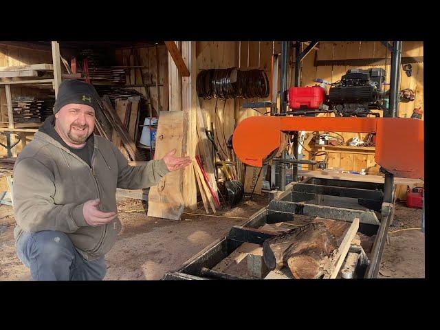 Cutting smaller logs safely on a homemade sawmill