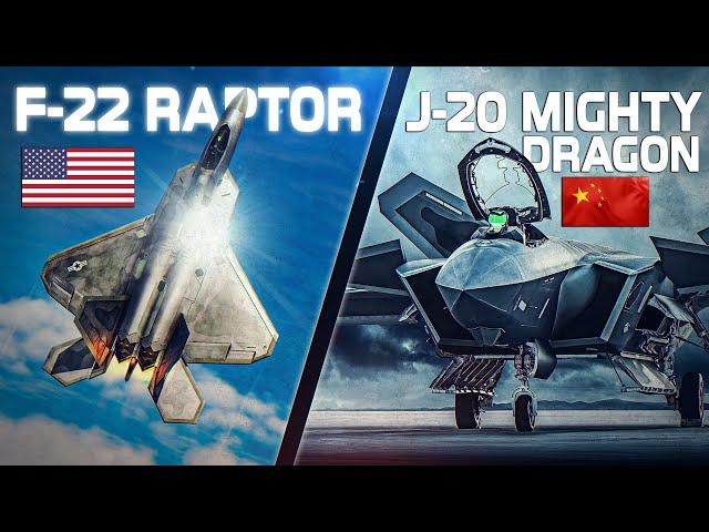 J-20 Mighty Dragon vs F-22 Raptor | The Ultimate Aerial Showdown |