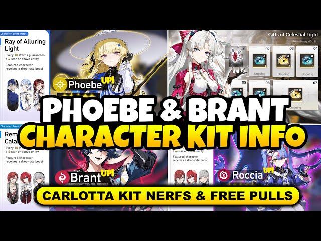 NEW UPDATE! PHOEBE & BRANT NEW DETAILS | CARLOTTA KIT NERFS & FREE PULLS FOR V2.0 | Wuthering Waves