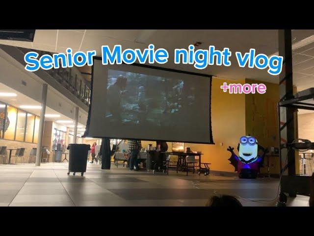 Senior Movie night vlog| + doing my makeup & nails