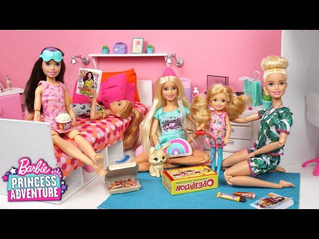 Aventuras de Princesas Pijamada Divertida con Muñecas Barbie  - Los Juguetes de Titi