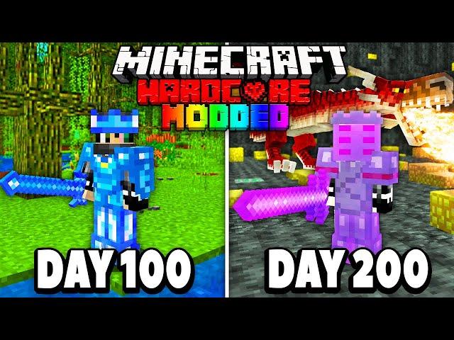 I Survived 200 Days in Modded Hardcore Minecraft.. Here's What Happened