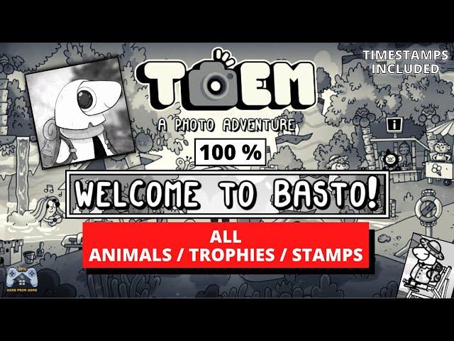 TOEM - BASTO | 100 % | All Trophies/Animals/Stamps - Playstation 5