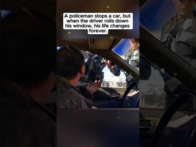 policeman stops a car but when the driver rolls down his window!